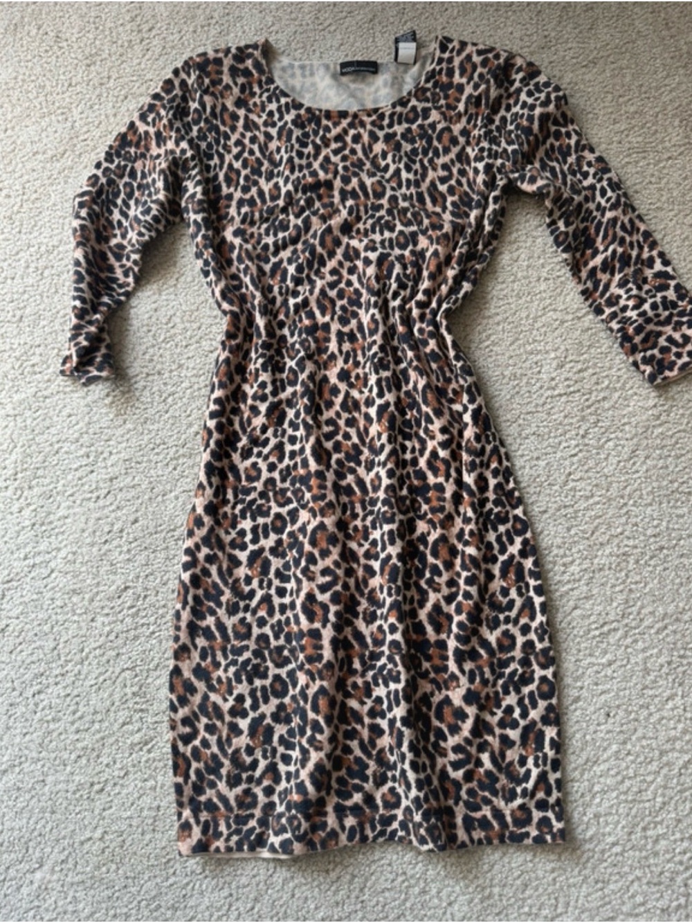 Moda International Leopard-Print Long Sleeve Dress - Brown/Black y2k 2000s